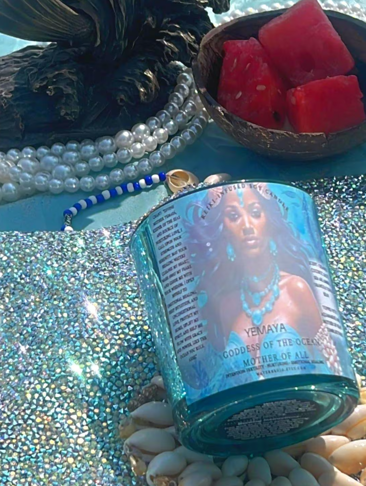 WaterBruja - Wholesale Jar/Filled Candle - Yemaya Candle, Reiki Infused, Orisha Offering Candle, Ritual6