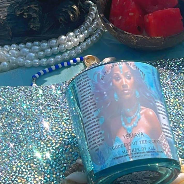 WaterBruja - Wholesale Jar/Filled Candle - Yemaya Candle, Reiki Infused, Orisha Offering Candle, Ritual6