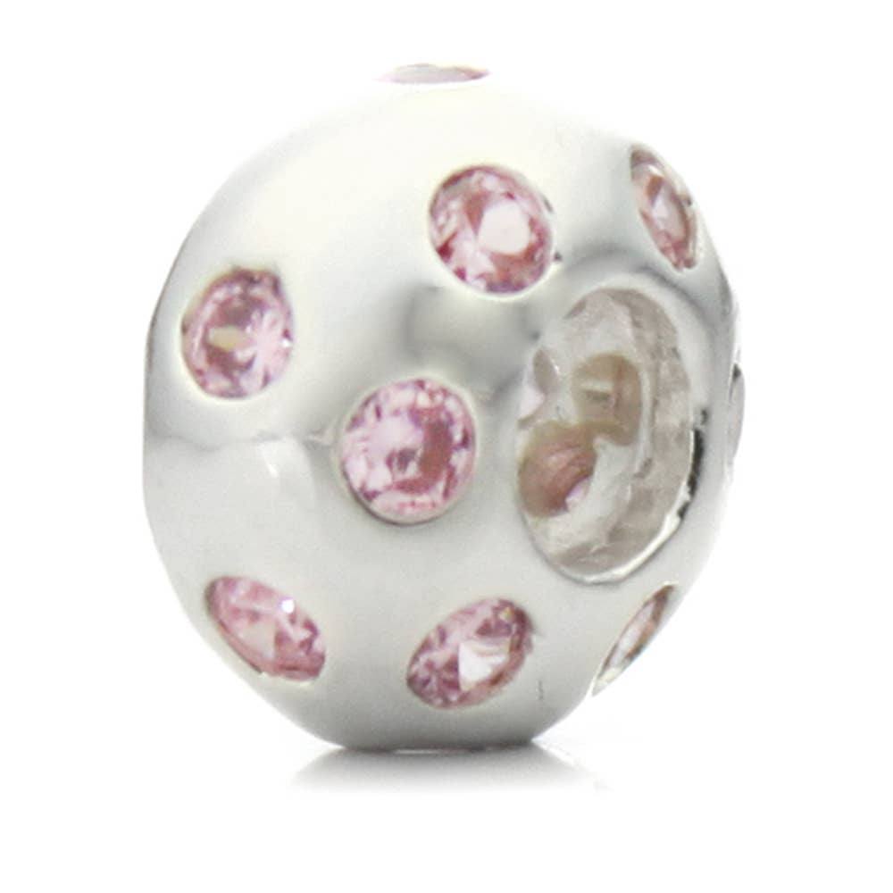 West Coast Jewelry – wholesale Individual charm/pendant – Inlaid Crystals Silver Plated Bead - "Disco Night"4