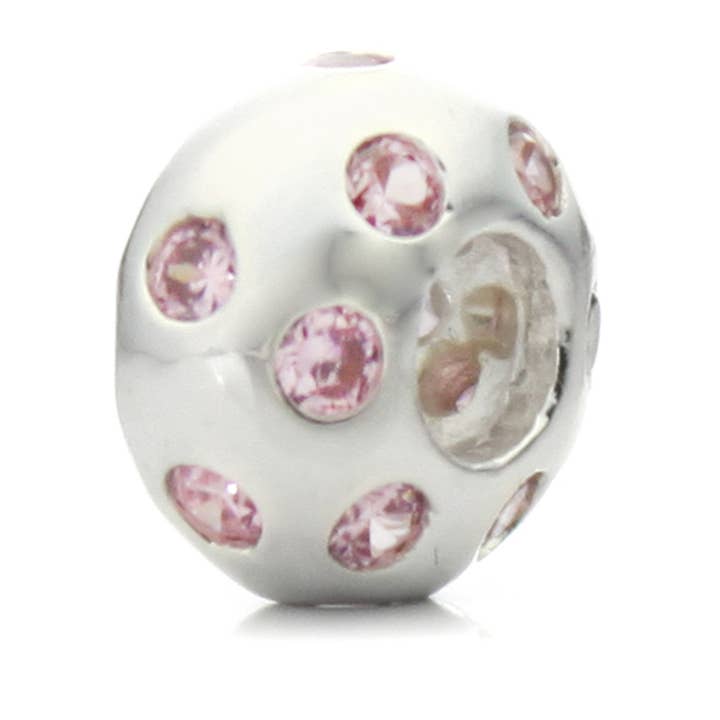 West Coast Jewelry – wholesale Individual charm/pendant – Inlaid Crystals Silver Plated Bead - "Disco Night"4