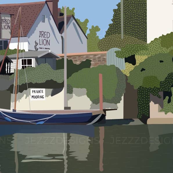 JezzzDesigns – Engroshandel Kunsttryk – Rød Løve - Shepperton - Kunsttryk1