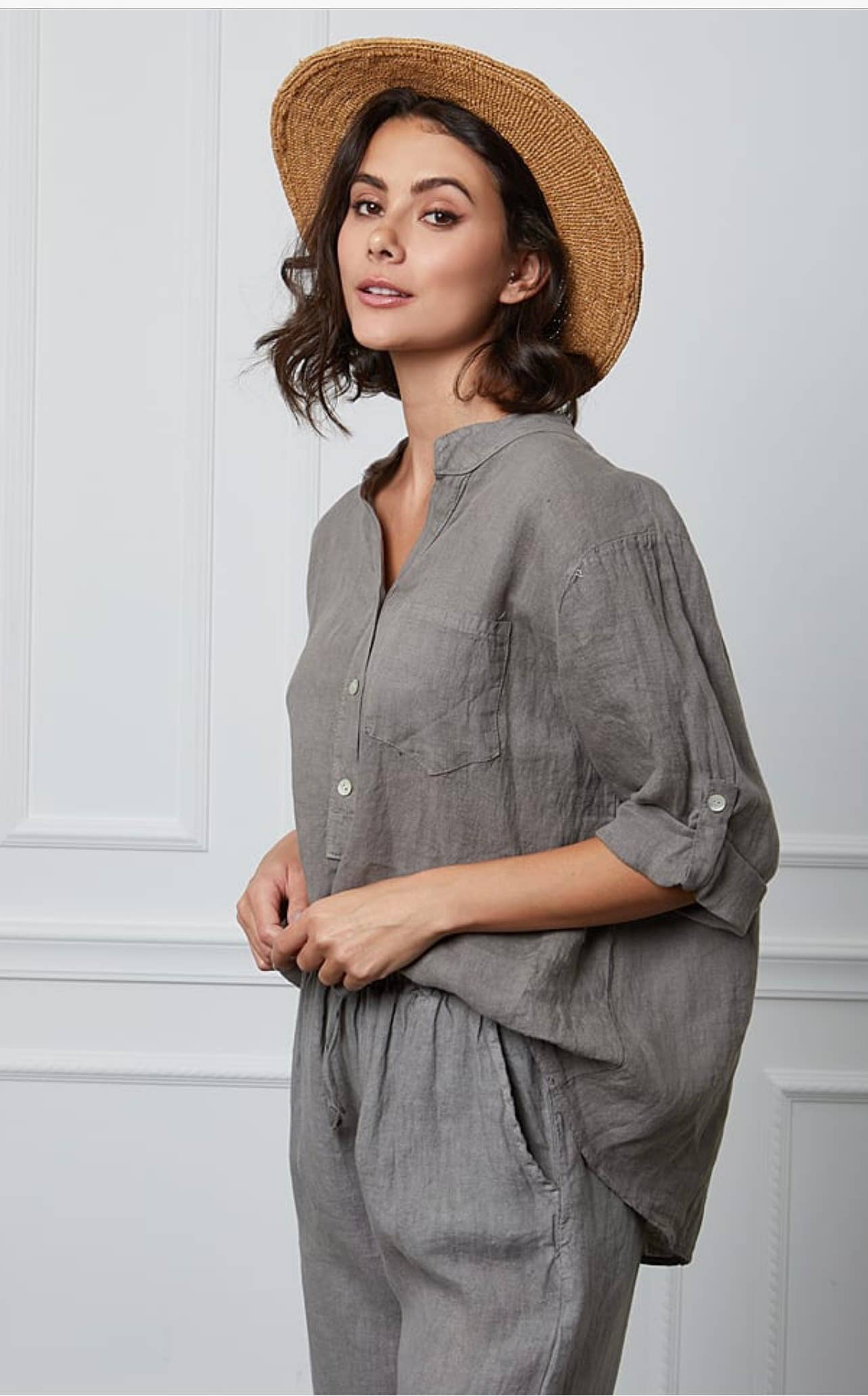 LÉA & LUC - Wholesale Button Down Shirt - Women's - 100% Linen Blouse REF. 63679
