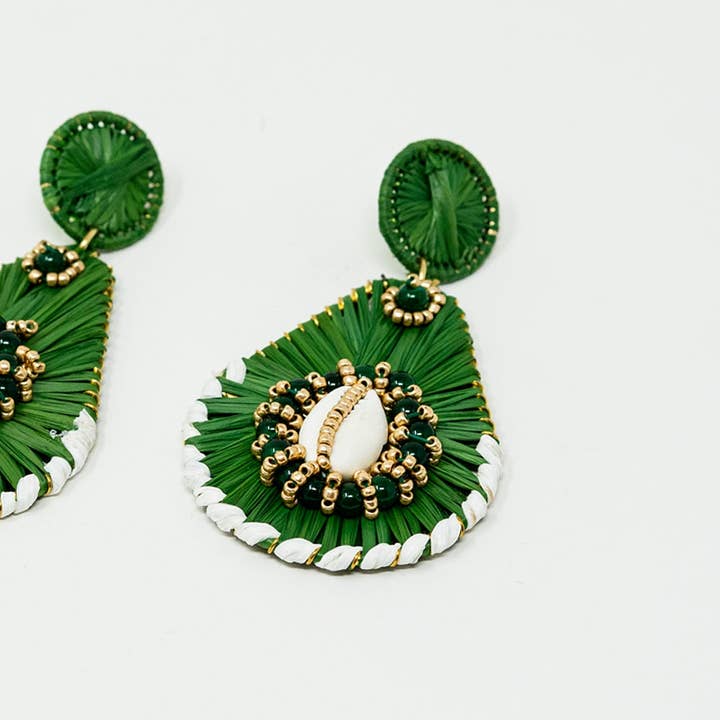 Green Waterdrop Earrings With Embellishments for wholesale on Faire3