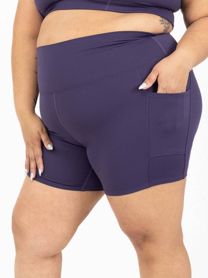 Pocket Bike Shorts 6 inch - Deep Purple for wholesale by Superfit Hero