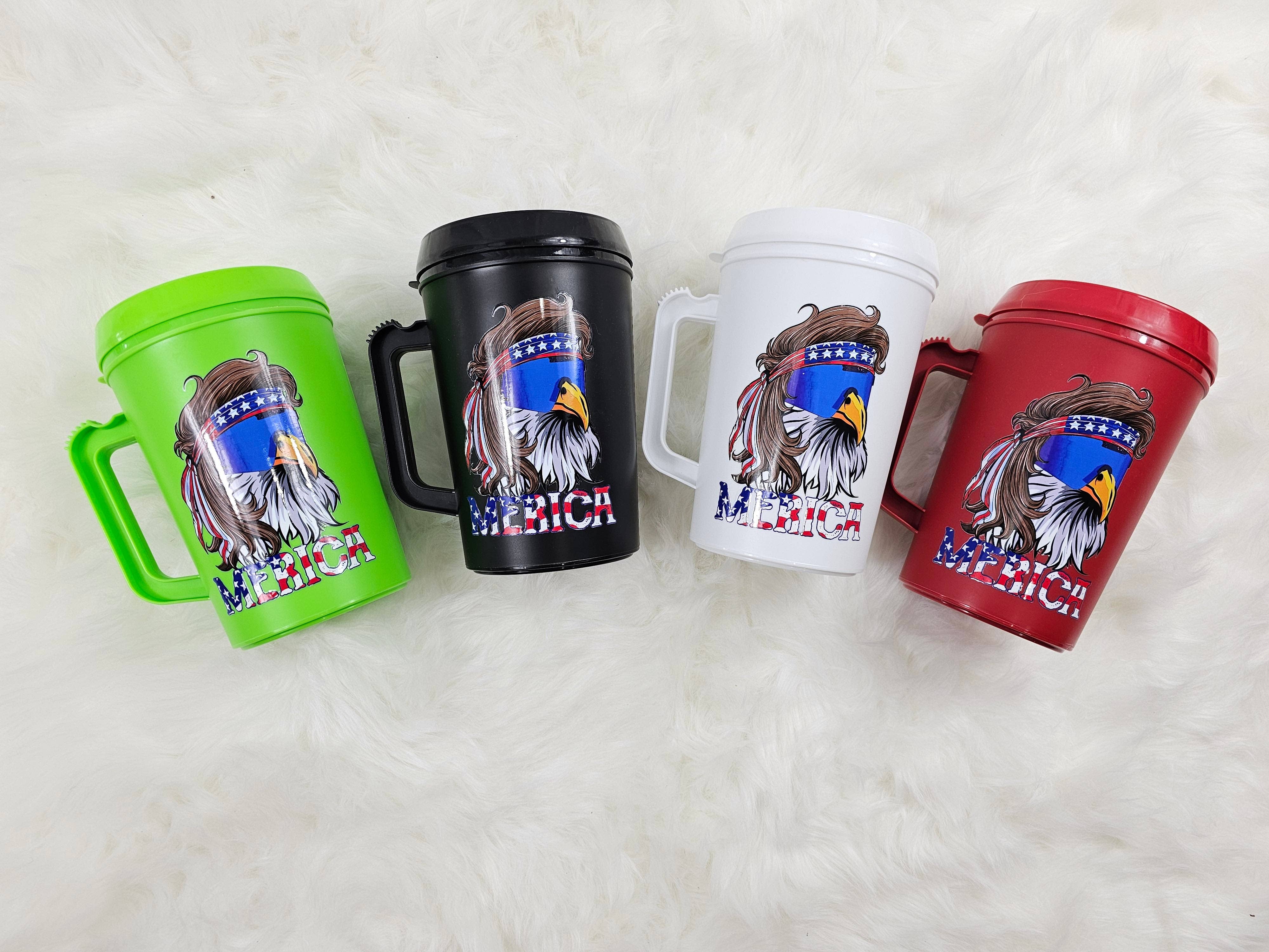 Scratch Decor - Wholesale Insulated Mug/Tumbler - "Merica USA Eagle Mullet" HIP SIPS Mega Mug 34oz3