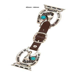 Salty USA Western Yellowstone Watch Bands for Apple Watch 42mm/44mm/45mm/49mm S/M / Cow