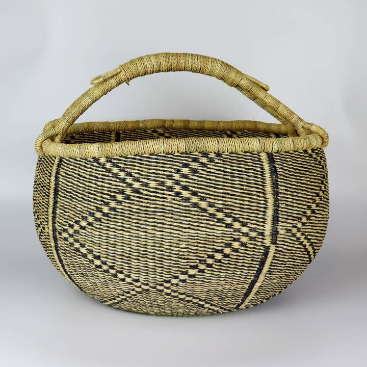 The Bam's Art Shop - Wholesale Basket - Black and Natural Brown Woven Shopper0