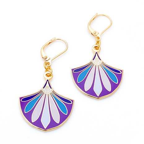 Art Deco Earrings Mauve for wholesale by Kinzoku