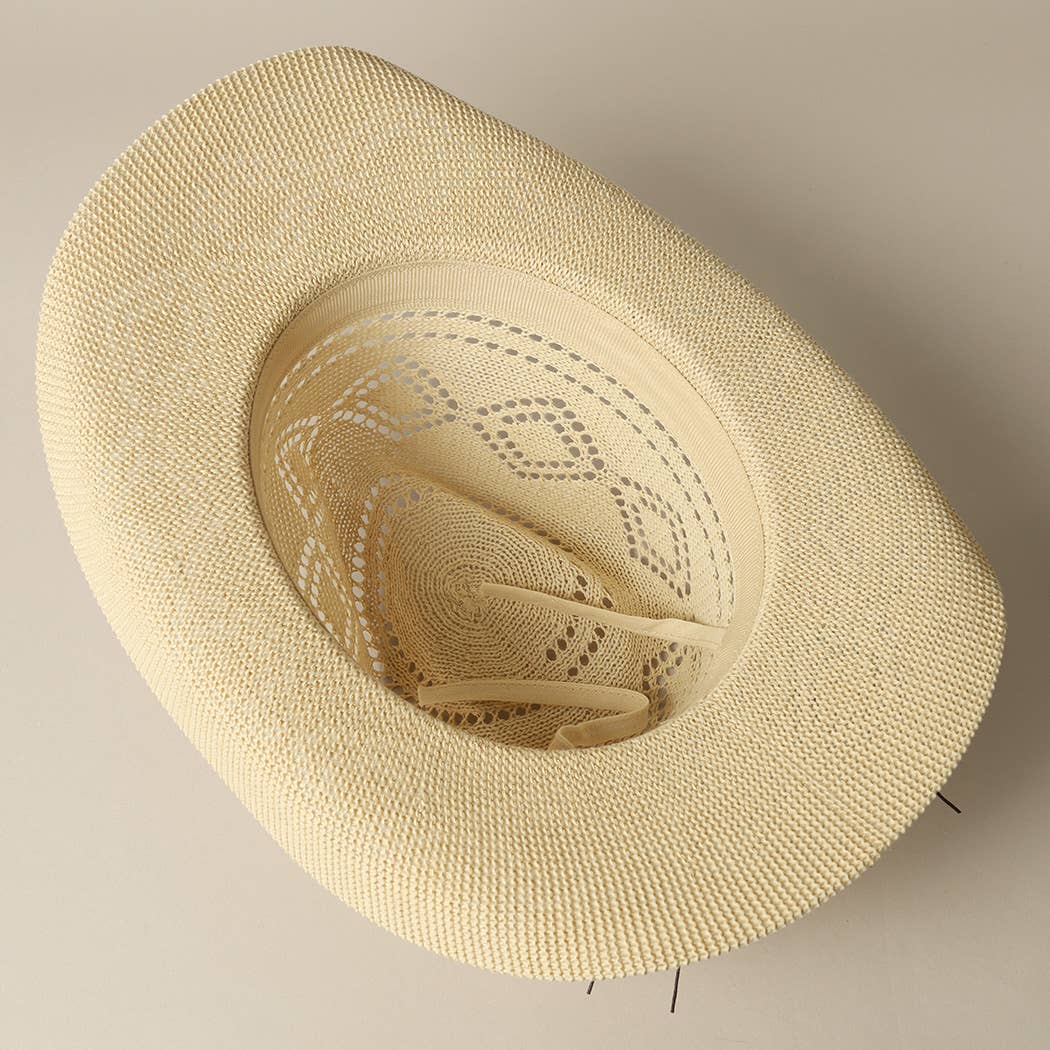 Fashion City - Wholesale Straw Hat - Women's - Eco-Friendly Woven Cowboy Panama Adjustable Sun Hat4