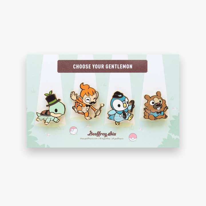 Geoffrey Siu Art LLC - Wholesale Lapel Pin/Button - Gentlemon 4 Hard Enamel Pins