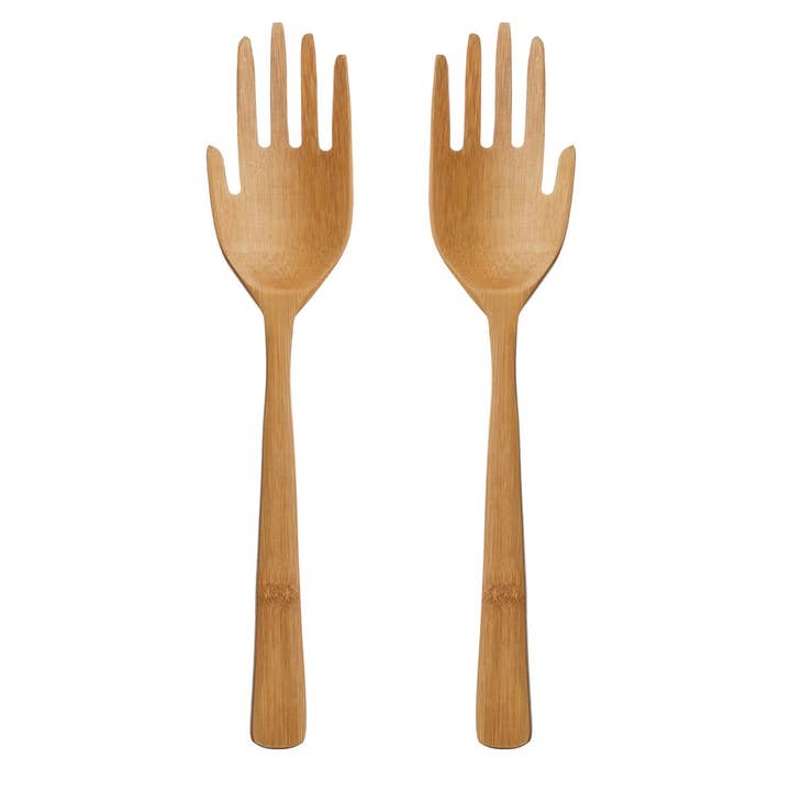 Sass and Belle - Wholesale Serving Utensil - Bamboo Hands Salad Servers