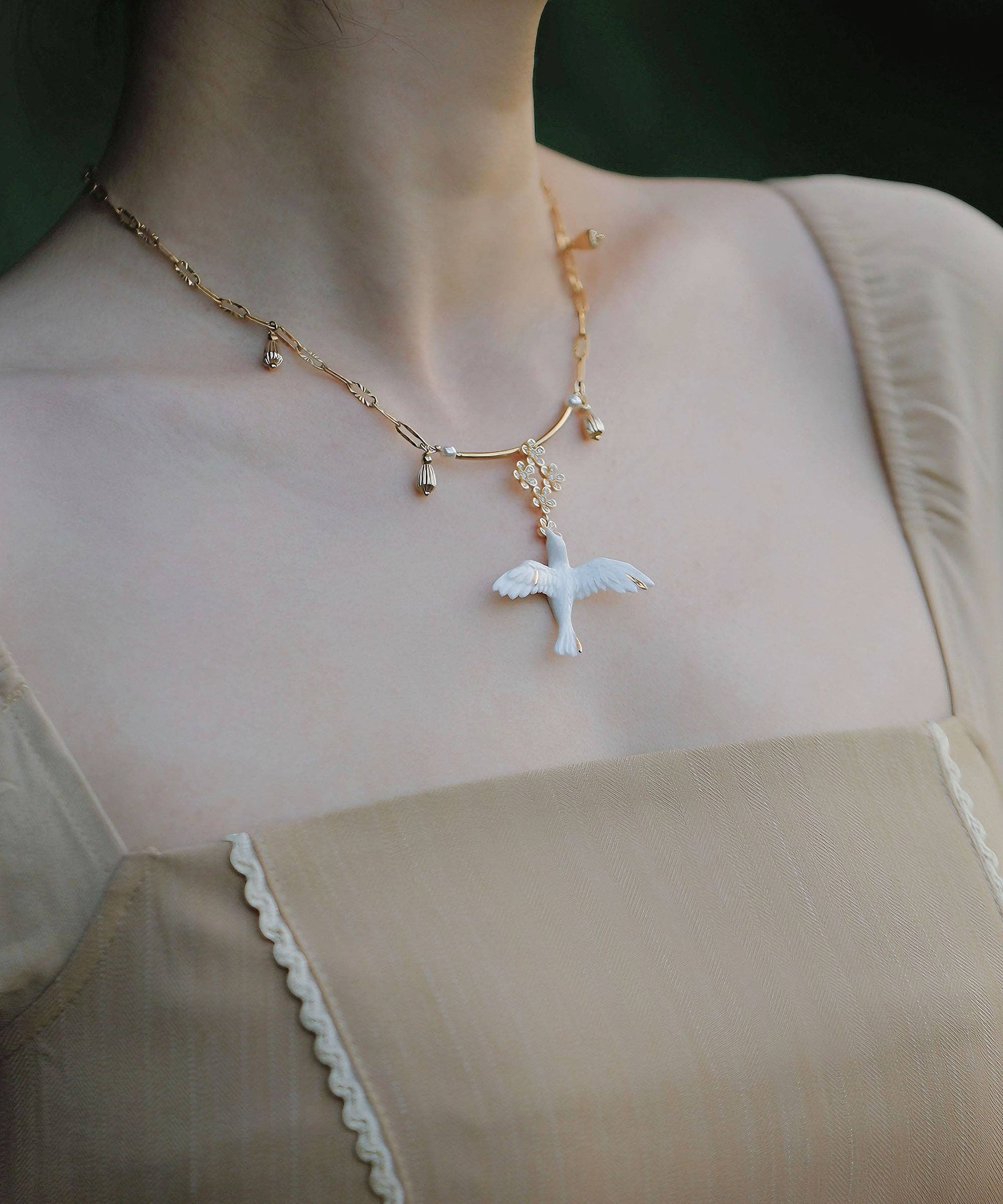 Vermilion Collection - Wholesale Pendant/Charm Necklace - YIHE Ceramic Necklace "Flight of Grace"6