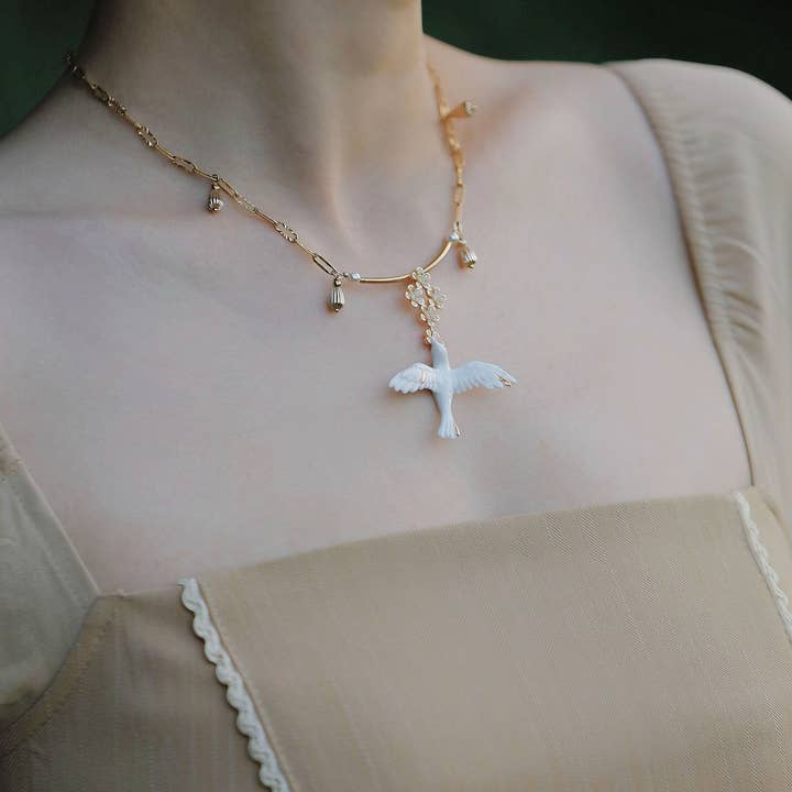 Vermilion Collection - Wholesale Pendant/Charm Necklace - YIHE Ceramic Necklace "Flight of Grace"6