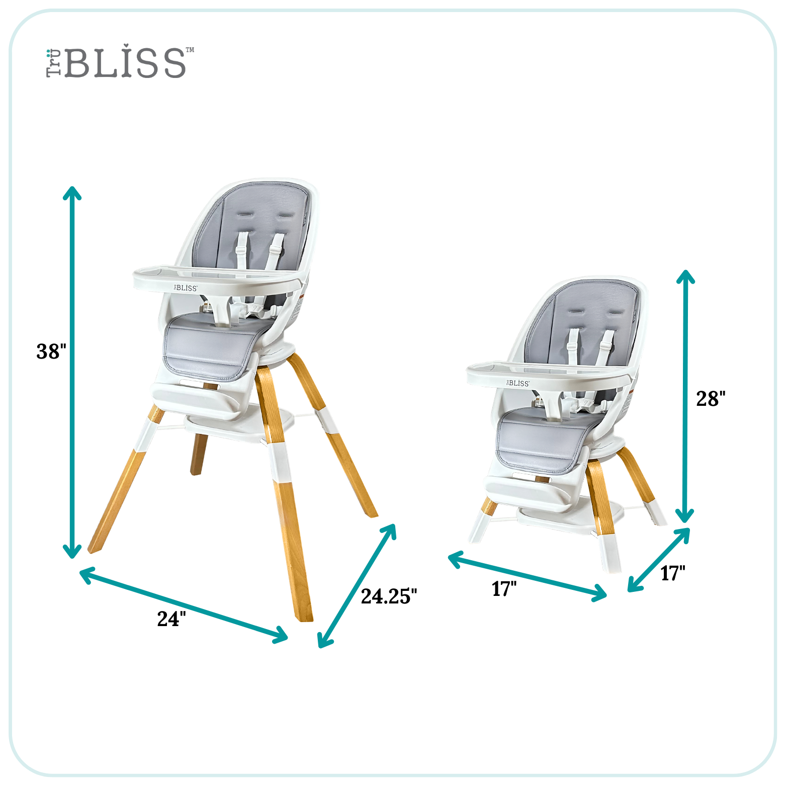 TruBliss Baby - Wholesale Highchair - Baby - 2-in-1 Turn-A-Tot High Chair with 360 degree Swivel30