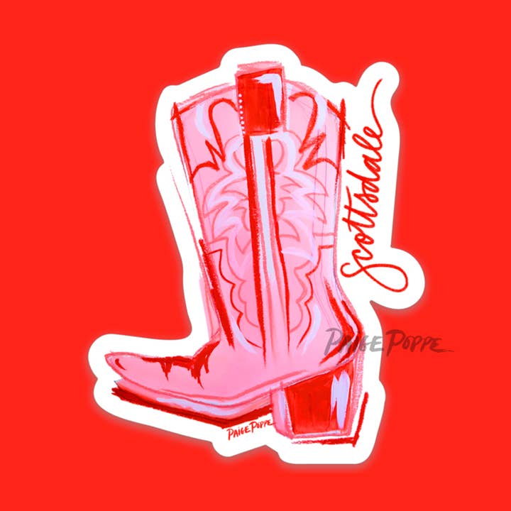 Autocollant « Scottsdale » Cowboy Cowgirl pour la vente par Paige Poppe Art