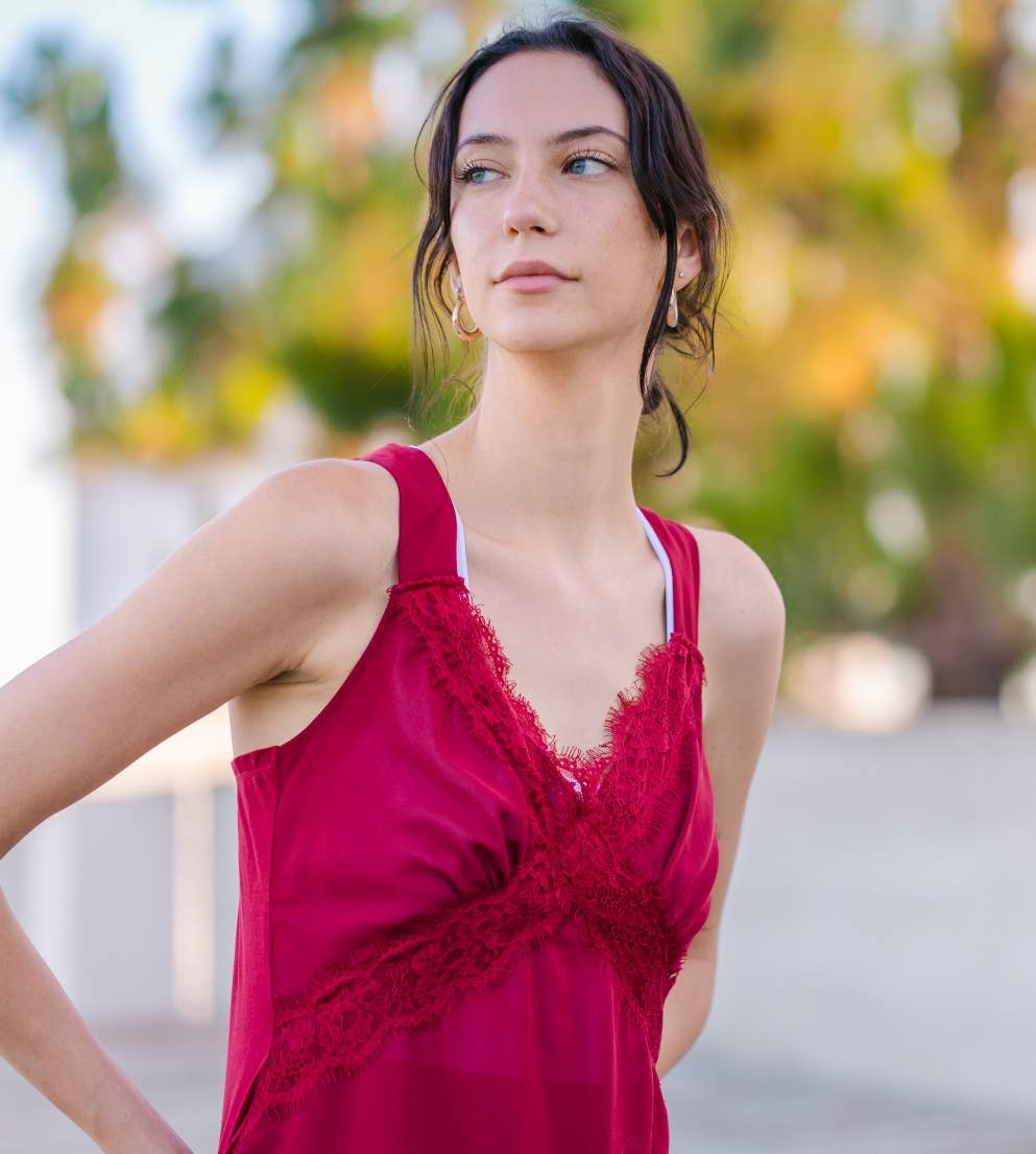 Urban Diction - Wholesale Tank Top - Women's - Basic TANK TOP WITH FLORAL DETAILS10