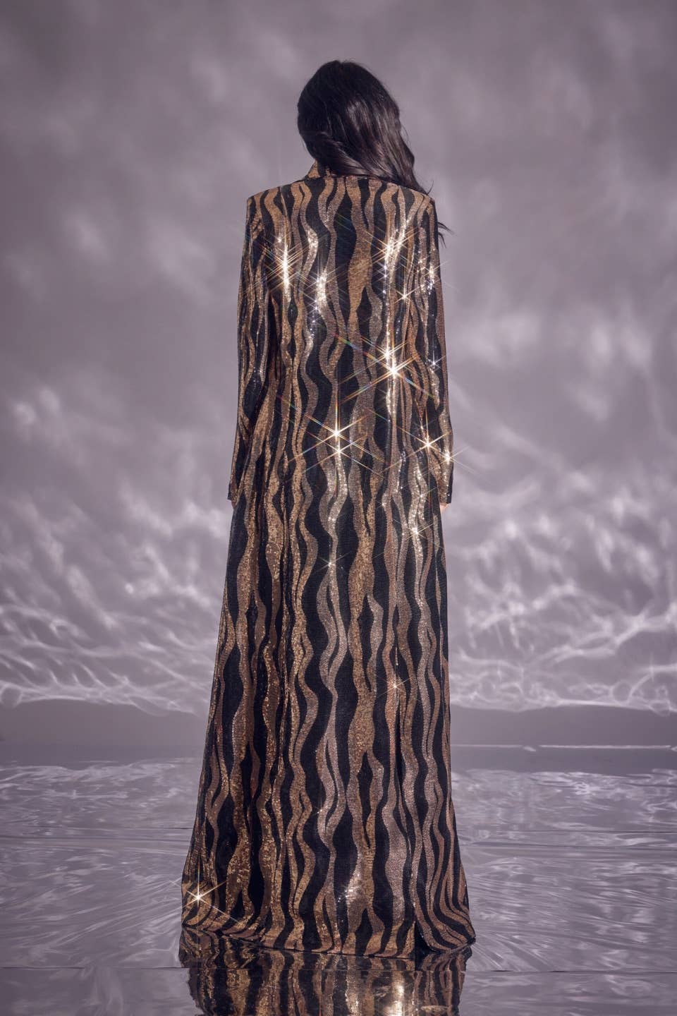 black gold Sequin Zebra Print Jacket Gold/Black for wholesale on Faire0