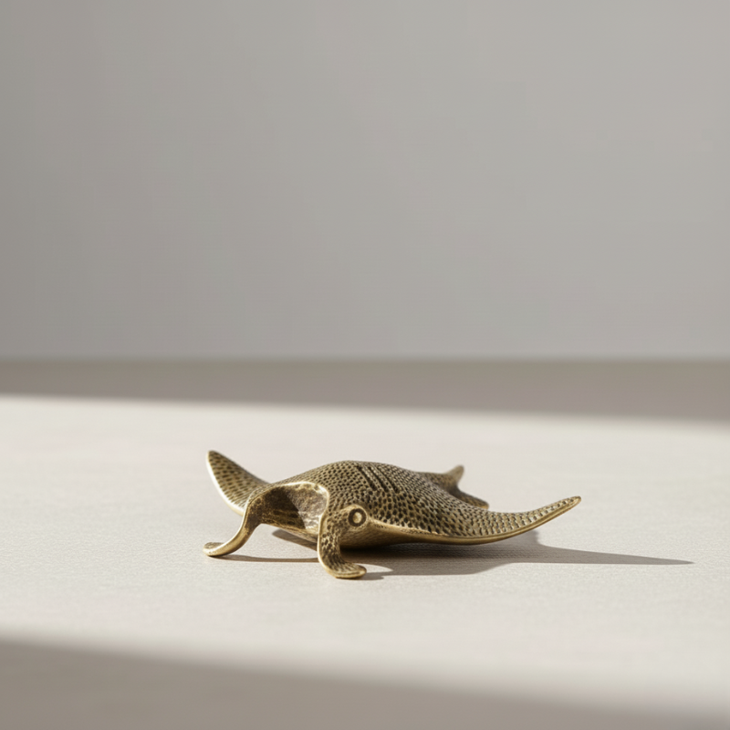 Kiyo Home - Venta al por mayor Figura decorativa - Manta Raya de Latón | Figura de Latón Antiguo | Miniatura de Exhibición2