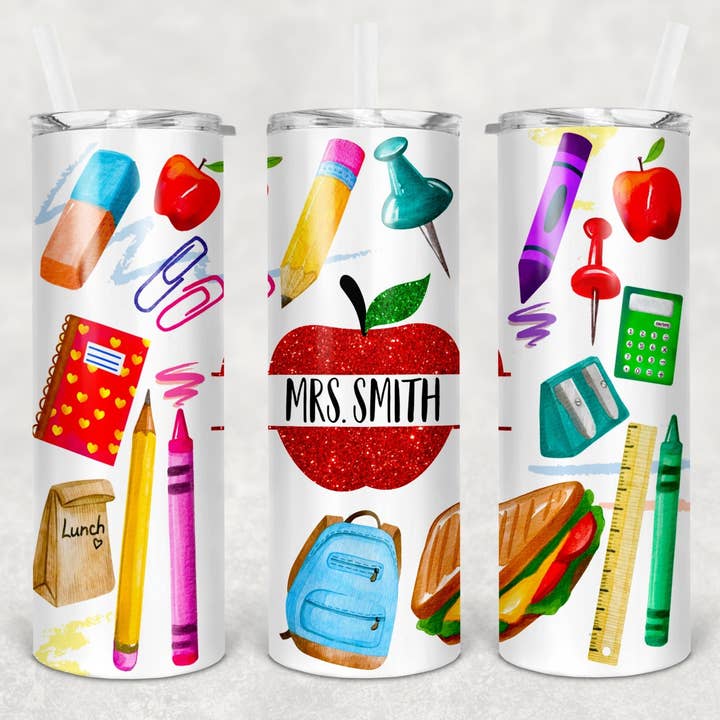 Naam van de leraar: 20oz Tumbler-cadeau voor leraren die terug naar school gaan voor wholesale door ThePlanningQueen