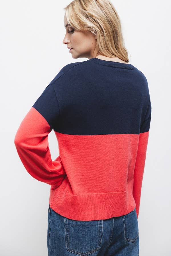 Lanidor - Wholesale Knit Sweater - Women's - Bicolour Knit Sweater (437281-47)2
