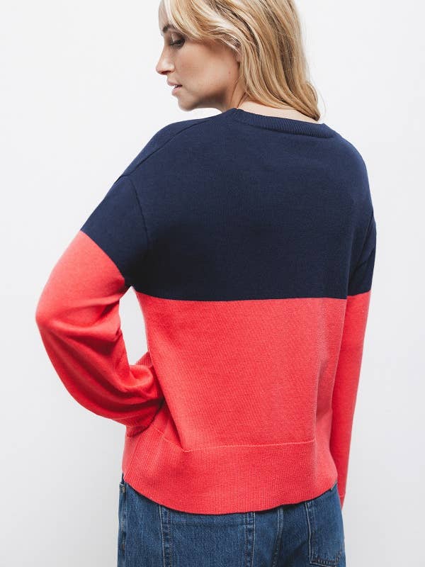 Lanidor - Wholesale Knit Sweater - Women's - Bicolour Knit Sweater (437281-47)2