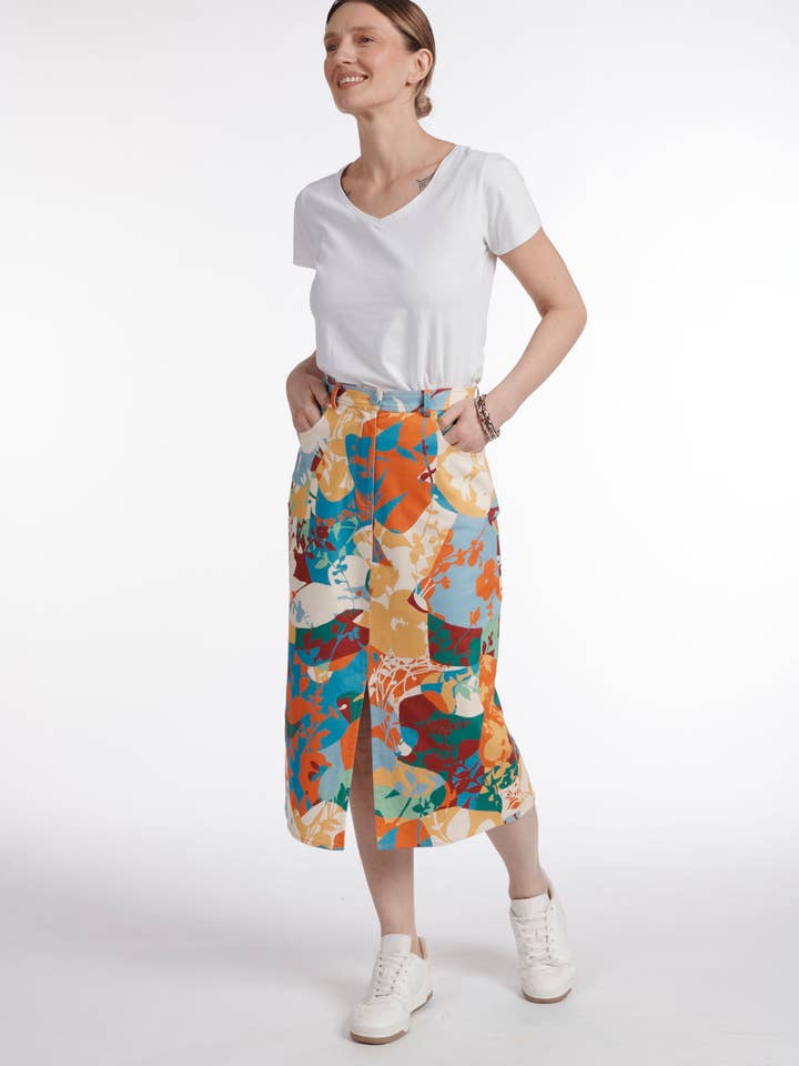 KJOL JONI HAWAIISK ORANGE för wholesale av MADE IN SENS