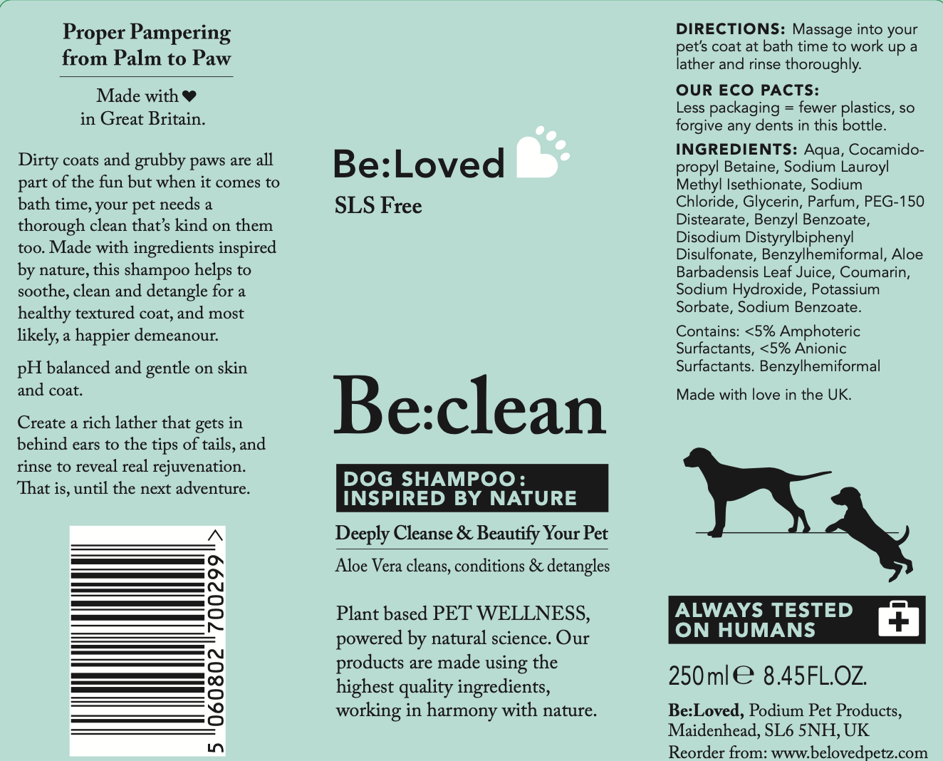 BeLoved, Natural Dog Grooming Products. - Wholesale Pet shampoo – Dog - Be:Clean Dog Shampoo - Deeply Cleanse & Beautify Your Pet2