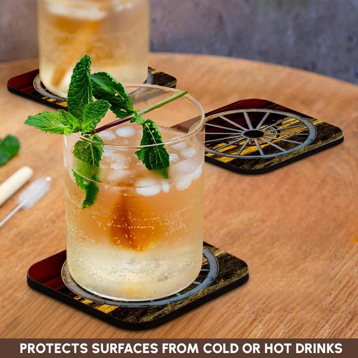 3dRose - Vente Sous-verre - 3dRose, État de Washington, Palouse. Vieilles roues de chariot provenant des fermes de blé locales., Dessous de verre9