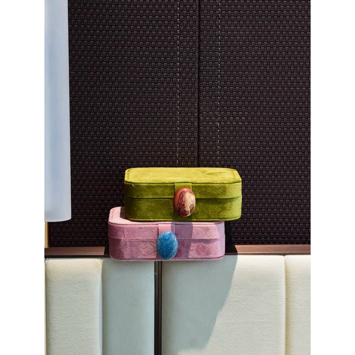 INSPECIAL HOME - Wholesale Jewelry Box/Organizer - Vintage Pebble Velvet Jewellery Box Accessory Storage Case 8