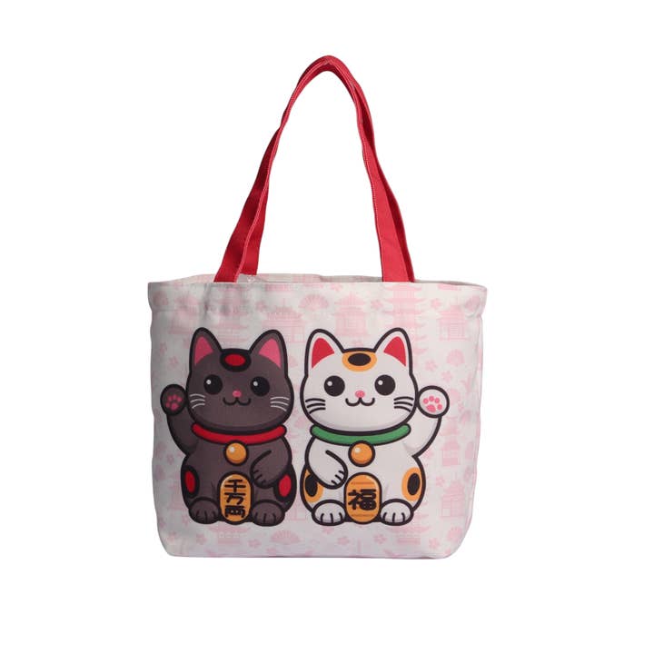 Urban Tokyo - Wholesale Tote Bag - Women's - 9"L Mini Tote Bag Lucky Cats (5/50)
