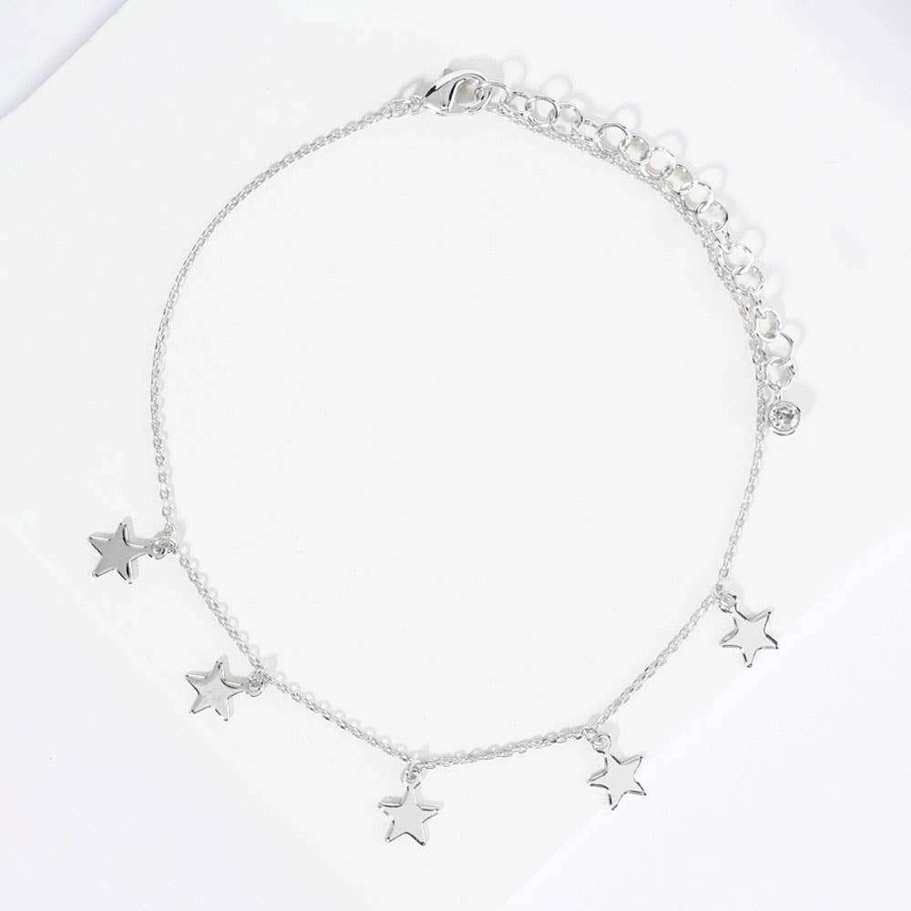 Sensibling Corp. - Wholesale Anklet - Gold Dipped Star Charm Station Anklet8