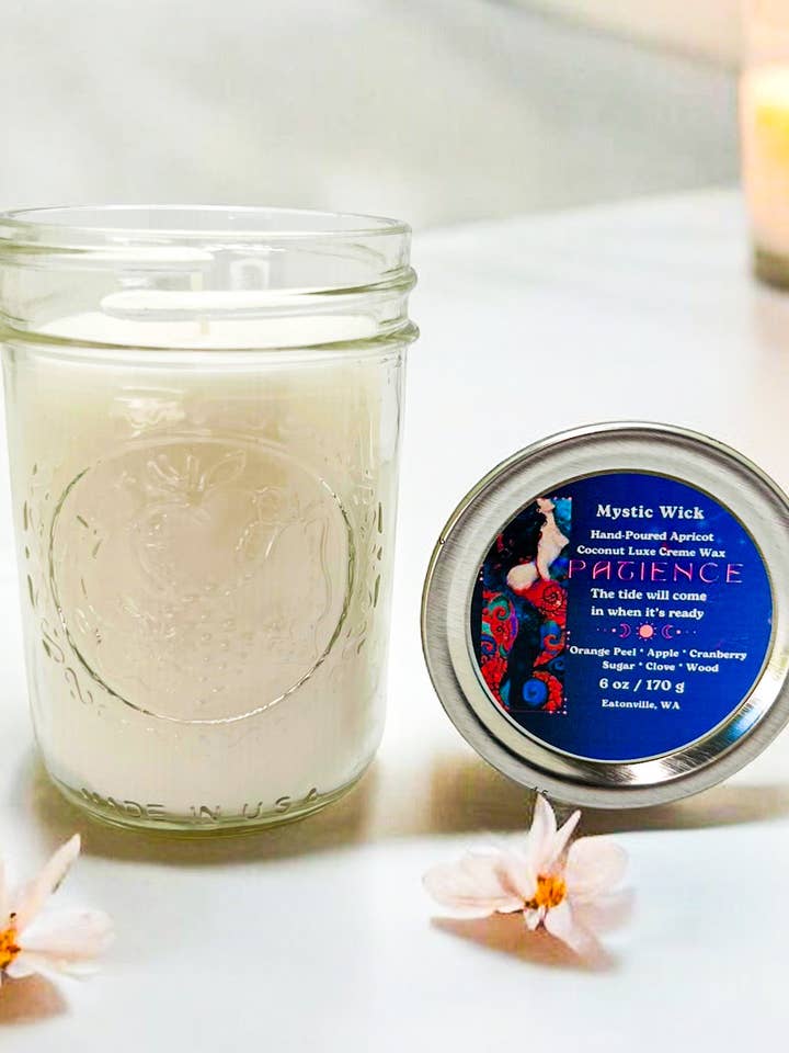 Cranberry Apple Marmalade - (Patience) Apricot/Coconut Wax - Mason Jar Candle 6 oz. for wholesale by Mystic Wick LLC