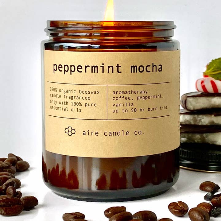 vela de cera de abejas con menta y moca para venta al por mayor de aire candle co.