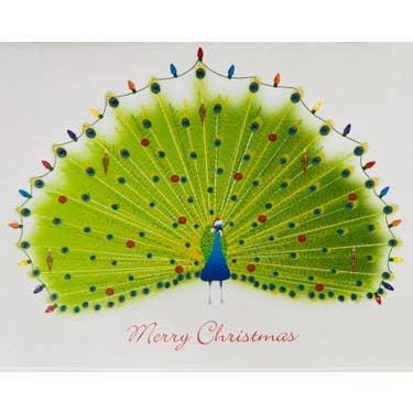 Studio Daedre - Wholesale Christmas Card - Christmas Peacock - Boxed Note Cards0