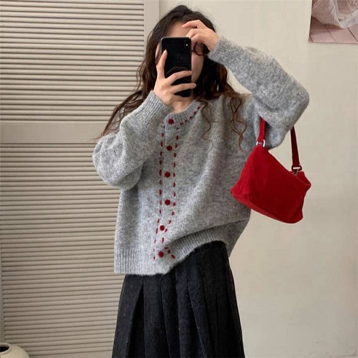 Colorblock Lace Knit Cardigan for wholesale by kycozy