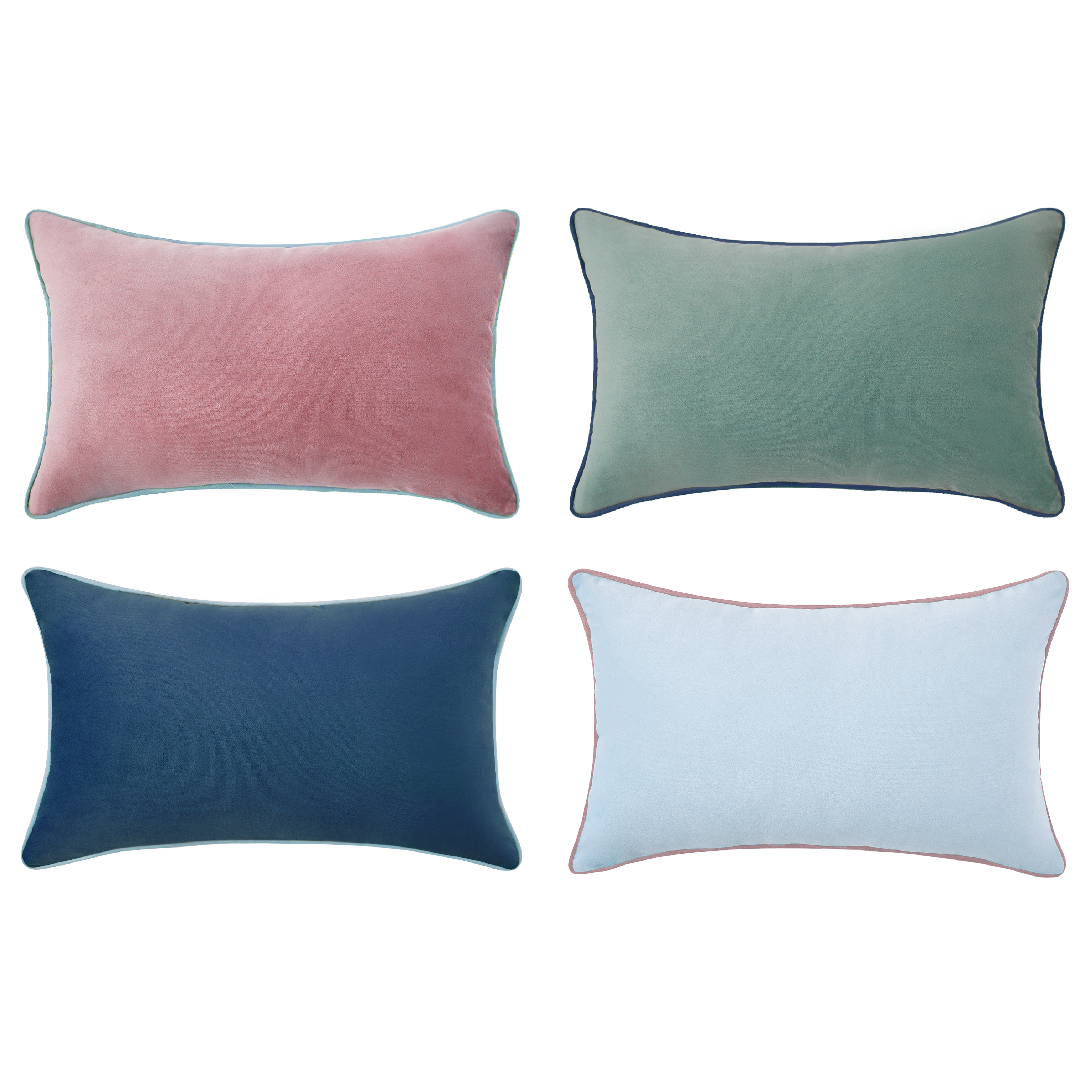 Monday Moose - Wholesale Throw/Decorative Pillow - Monteverde Pillow Covers (4-Pack) - Pink/Blue0