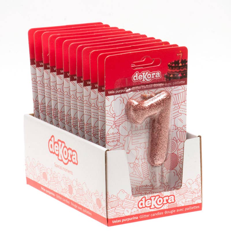 Birthday candle for cakes with pink glitter for wholesale on Faire20