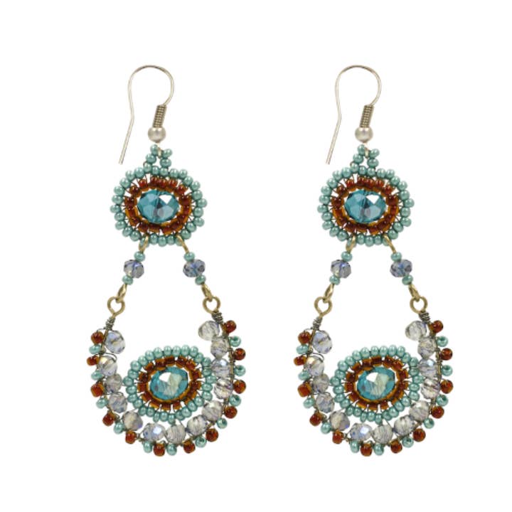 Crystal Goblet Beaded Earrings for wholesale by Unique Batik Fair Trade