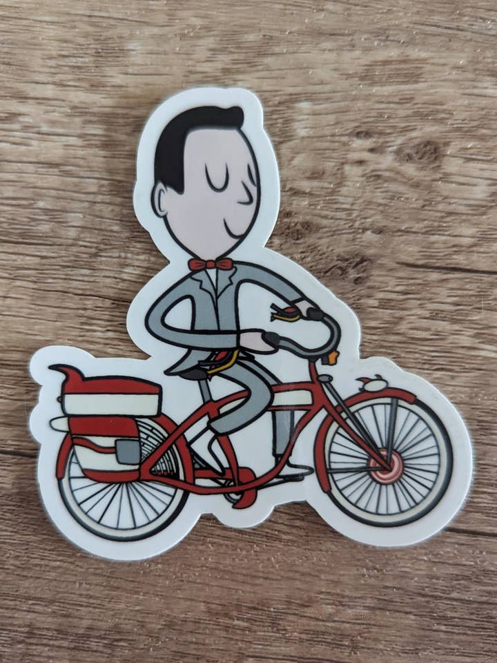 My Bike - Cute Pee-Wee's Big Adventure Vinyl 80s Sticker for wholesale by Sadsquatch