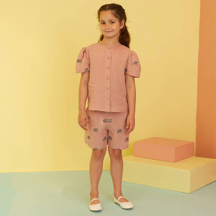 Conjunto de ropa de lino bordado Freya para venta al por mayor de Tierra