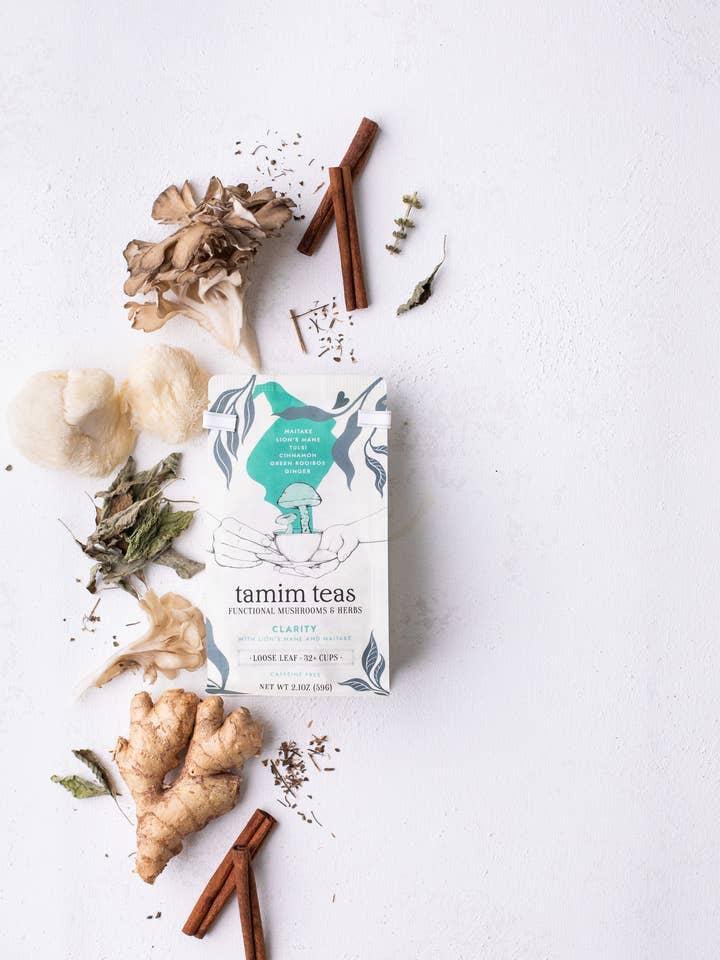 Clarity grâce à la crinière de lion et au champignon Maitake pour la vente par Tamim Teas - Mushroom Teas