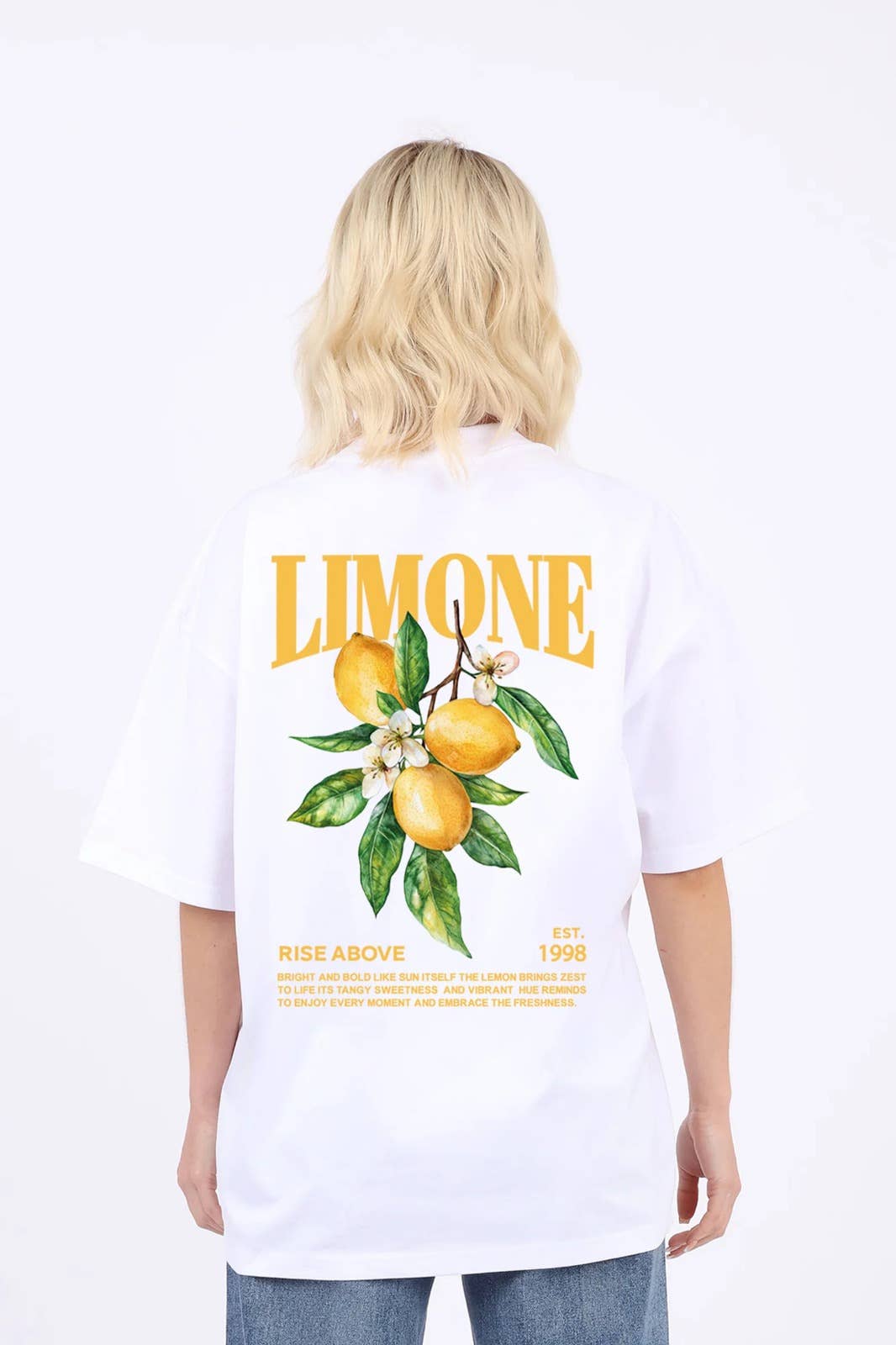 Missi Clothing – wholesale Tunic – Women’s – Women Oversized T-Shirt In Limone Rise Print 6