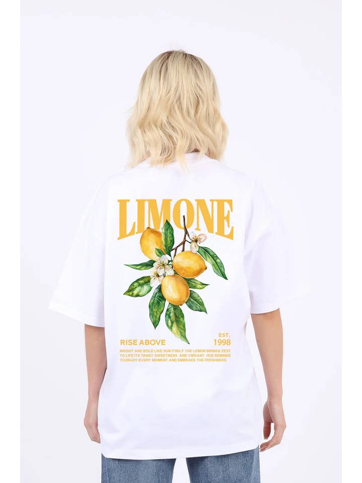 Missi Clothing – wholesale Tunic – Women’s – Women Oversized T-Shirt In Limone Rise Print 6