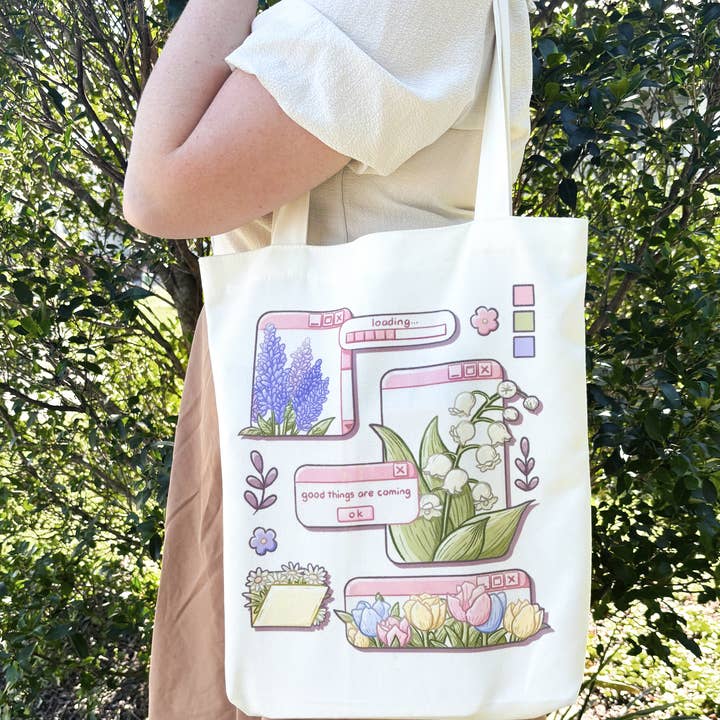 Floral Desktop Cotton Canvas Tote Bag and other Purchase Wholesale plain canvas tote bags. Free Returns & Net 60 Terms on Faire trending on Faire.