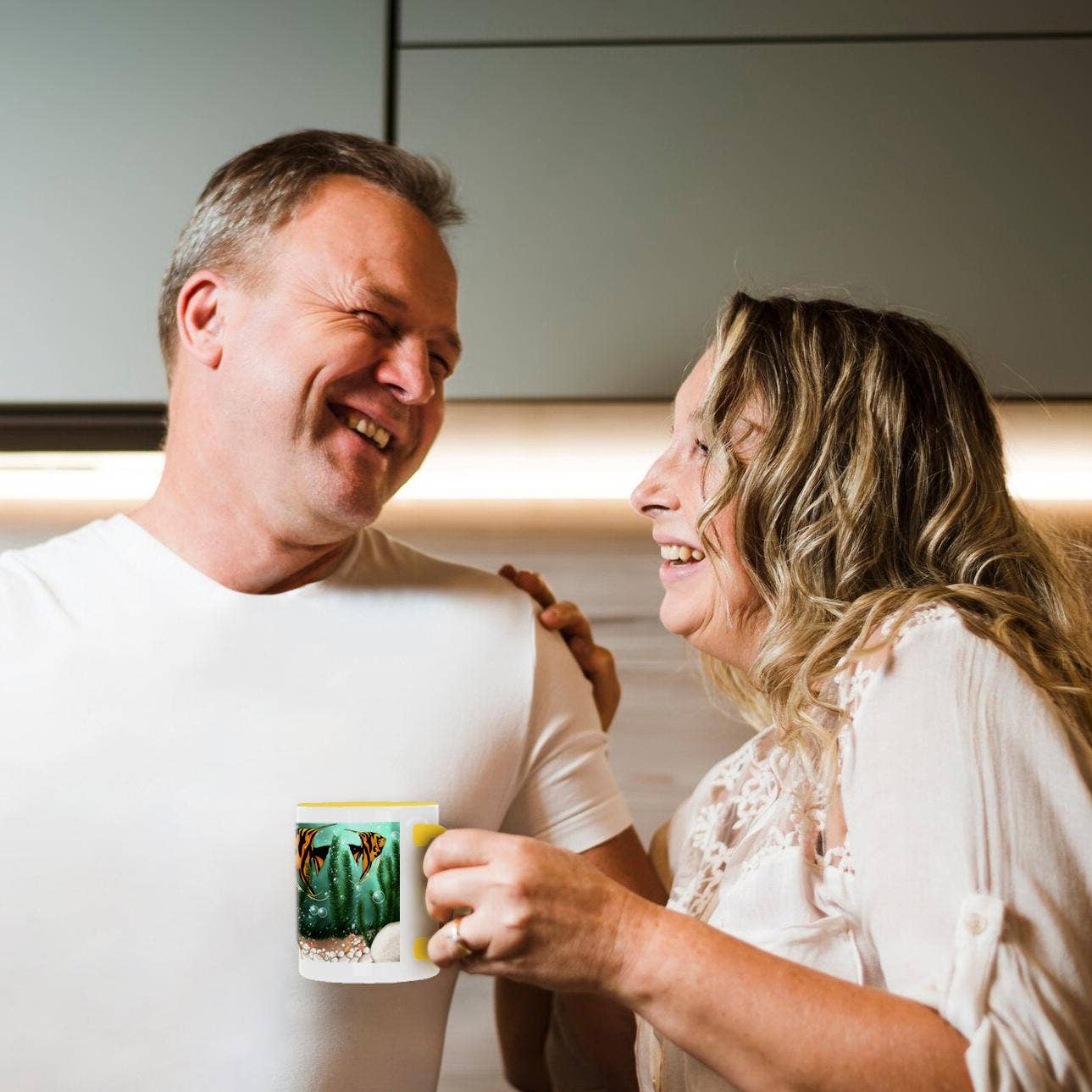 3dRose – Engroshandel Kaffekrus – 3dRose, 2 søde fisk med bobler i akvarium, krus3