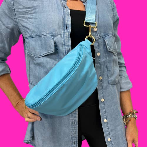 Hannah Colorful Nylon Sling Bum Hip Bag with Strap for wholesale by Thomas and Lee Company