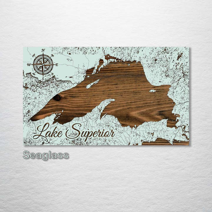 Fire and Pine Wood Maps - Venta al por mayor Mapas - Grandes Lagos: Lago Superior Mapa