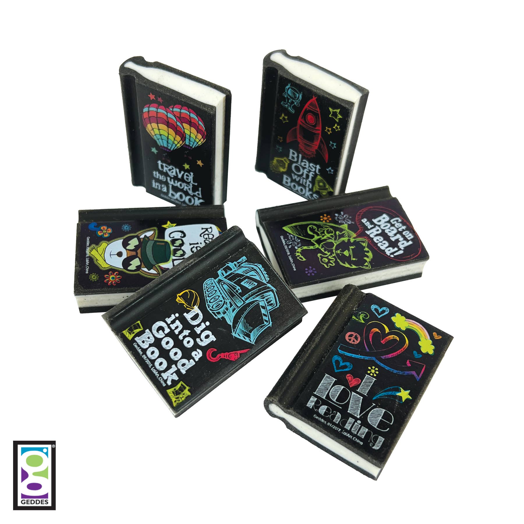 Geddes – wholesale Eraser – READING ROCKS ERASER  48/BX4