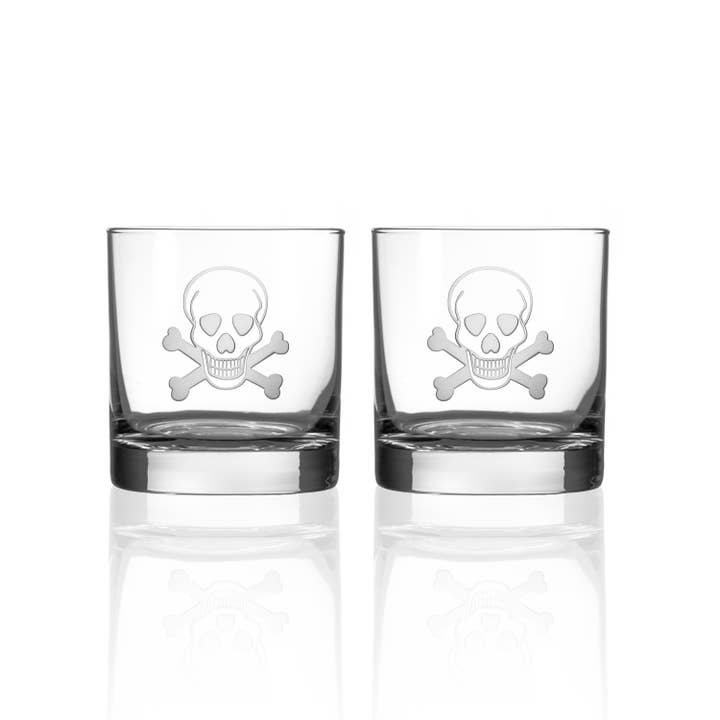 Rolf Glass – wholesale Decanter – Skull & Crossbones 3 Piece Whiskey Decanter Gift Set