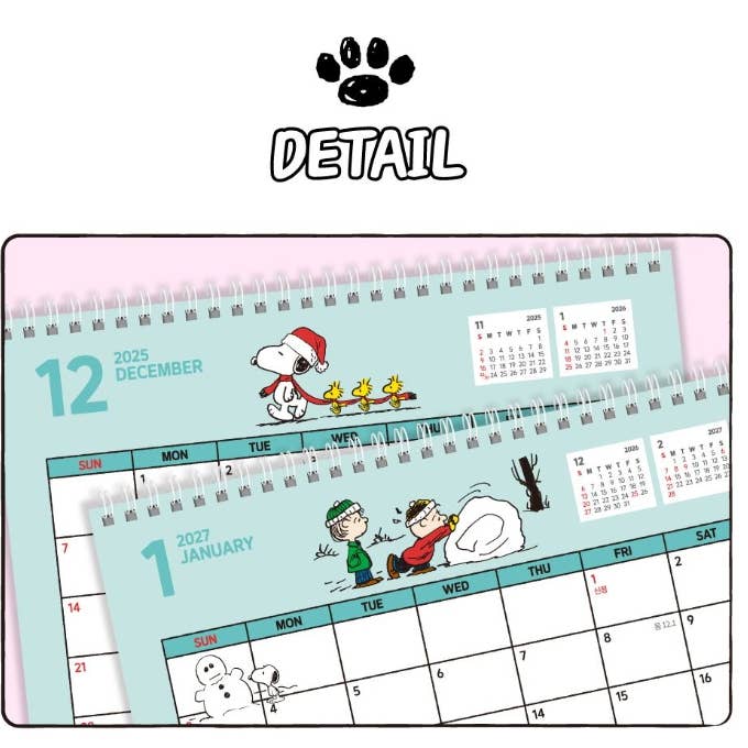 K-Wonderland - Wholesale Calendar - PEANUTS Snoopy 2026 Desk Calendar with deco stickers3